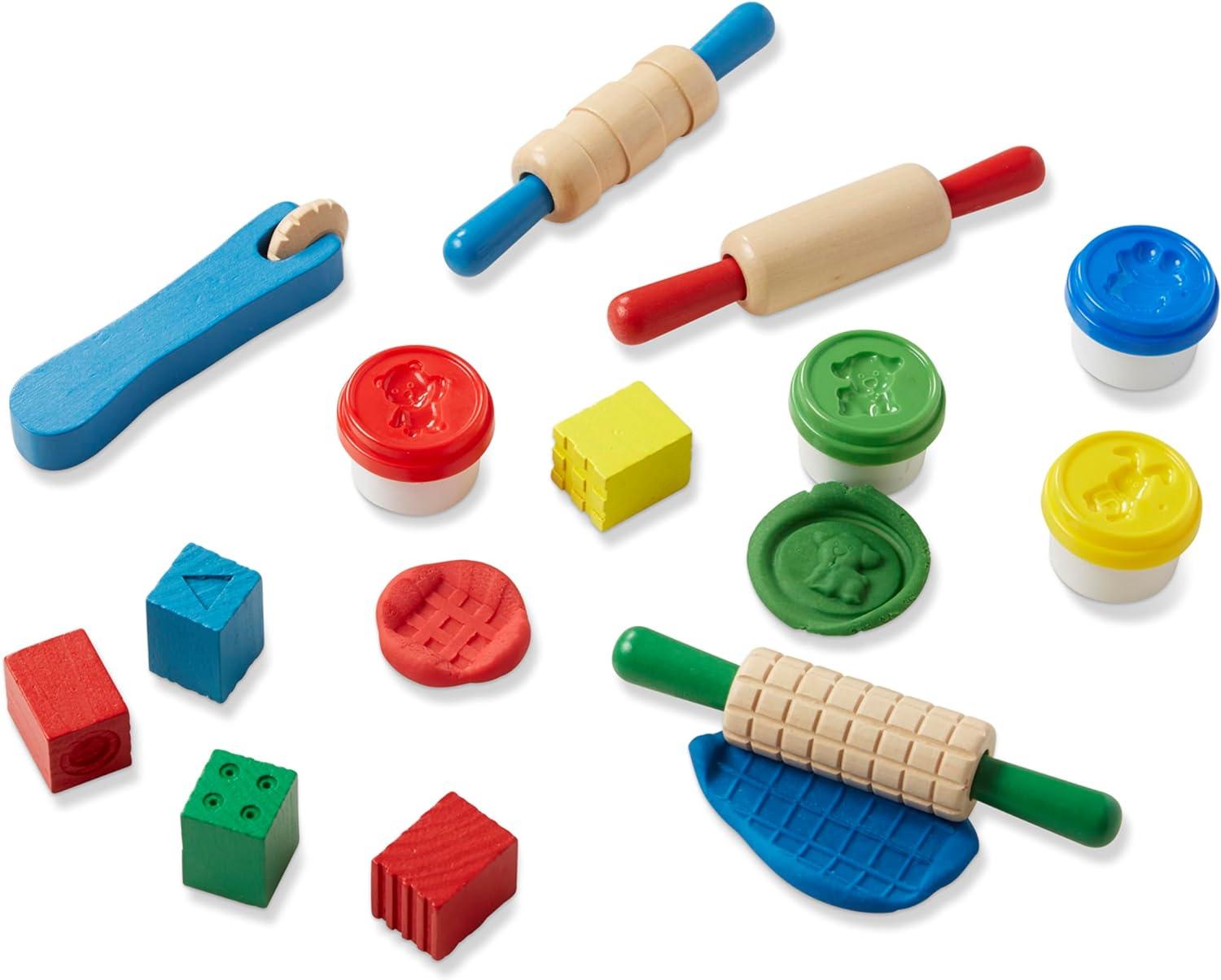 imageMelissa ampamp Doug Shape Model and Mold Clay Activity Set  4 Tubs of Modeling Dough and Tools