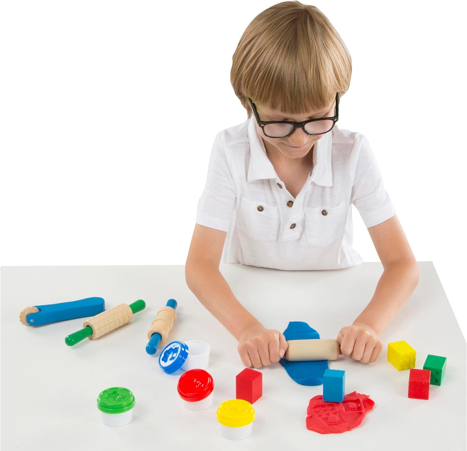 imageMelissa ampamp Doug Shape Model and Mold Clay Activity Set  4 Tubs of Modeling Dough and Tools