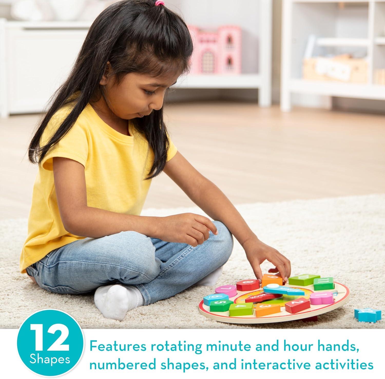 imageMelissa ampamp Doug Shape Sorting Clock  Wooden Educational Toy