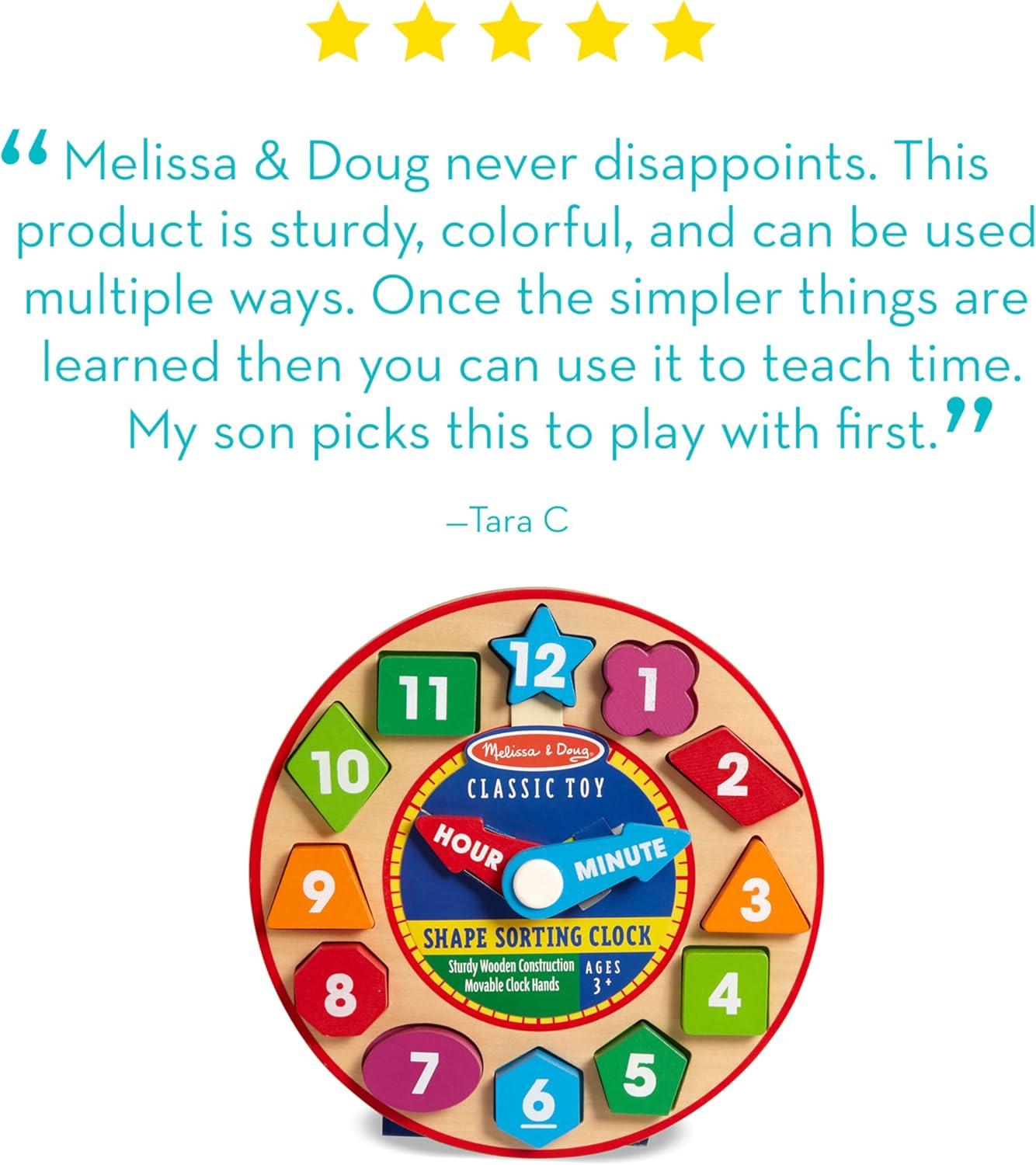 imageMelissa ampamp Doug Shape Sorting Clock  Wooden Educational Toy