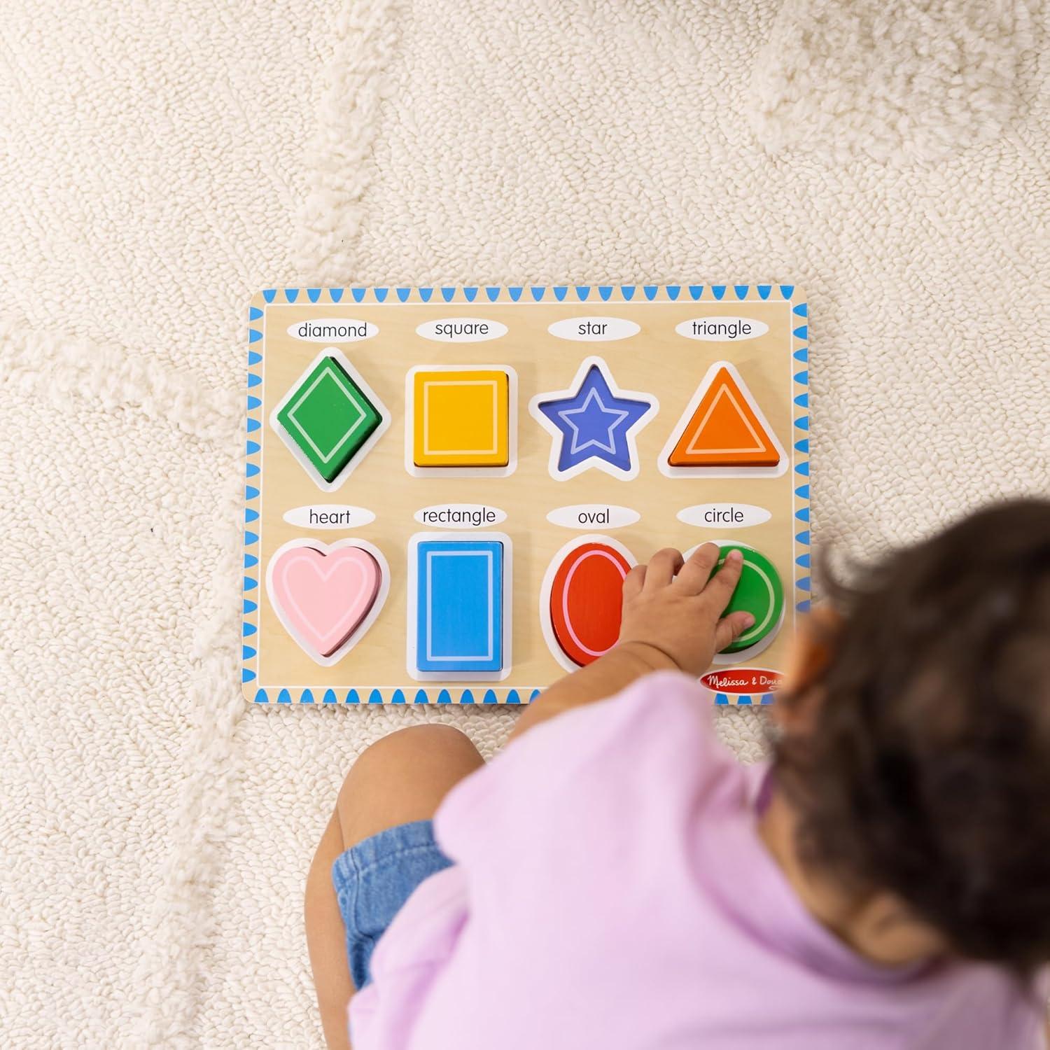 imageMelissa ampamp Doug Shapes Wooden Chunky Puzzle 8 pcs  FSC Certified