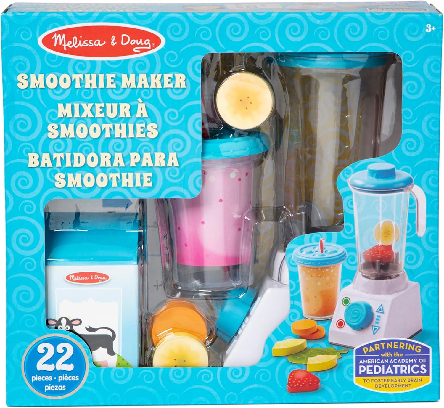 imageMelissa ampamp Doug Smoothie Maker Working Pretend Play Blender Set with Toy Food ampamp Play Kitchen Accessories Preschool Learning Toys for Girls ampamp Boys 3Blender Set