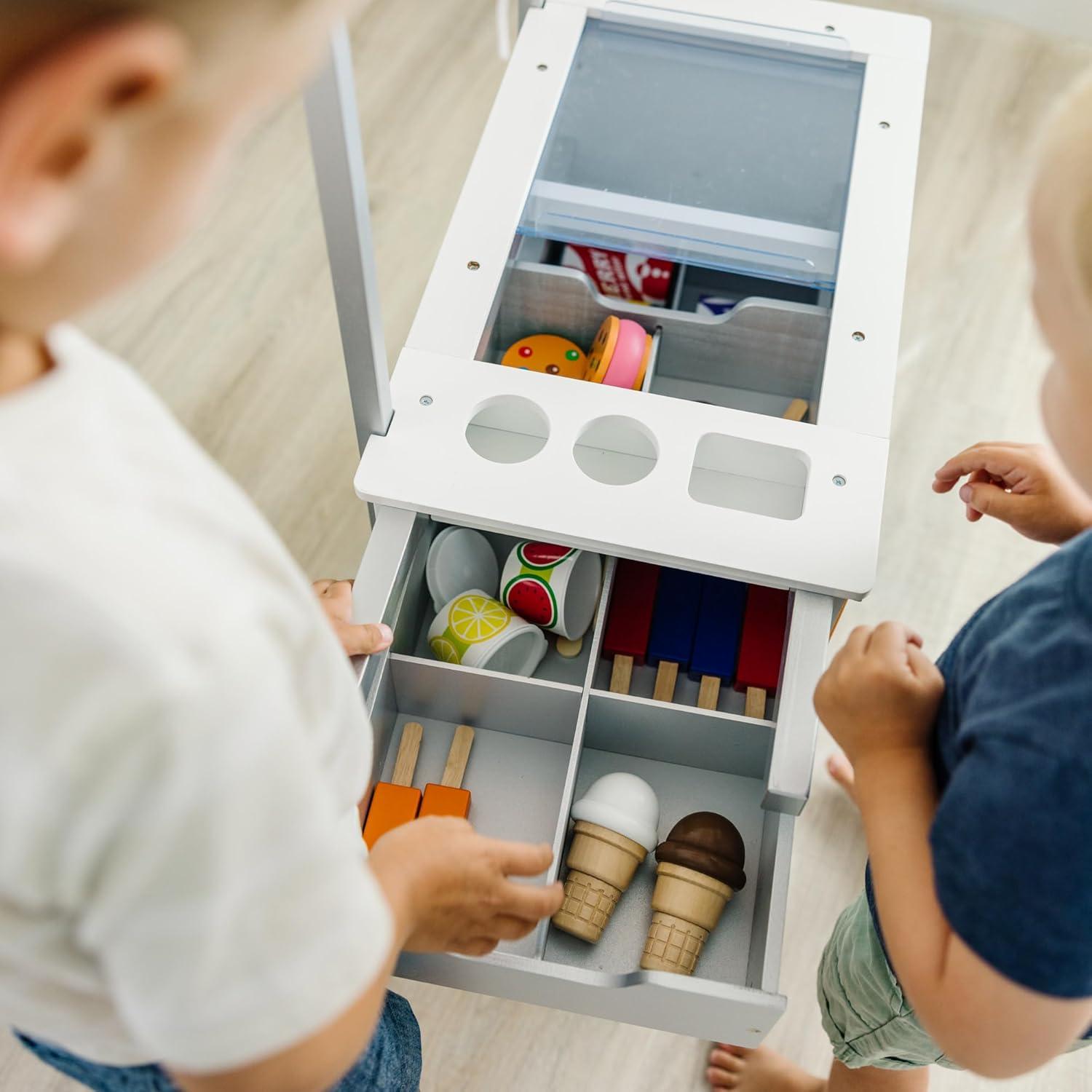 imageMelissa ampamp Doug Snacks ampamp Sweets Food Cart with Play Food Wooden Toys ampamp Kids Play Kitchen Accessories Preschool Learning Toys for Girls ampamp Boys 3