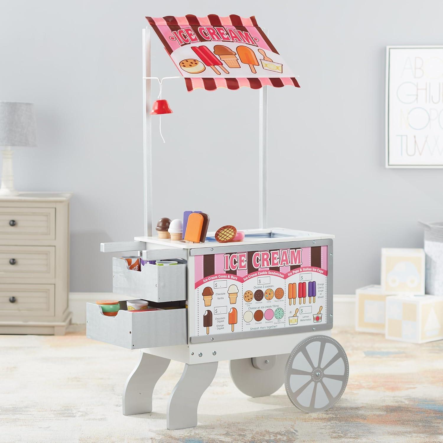 imageMelissa ampamp Doug Snacks ampamp Sweets Food Cart with Play Food Wooden Toys ampamp Kids Play Kitchen Accessories Preschool Learning Toys for Girls ampamp Boys 3