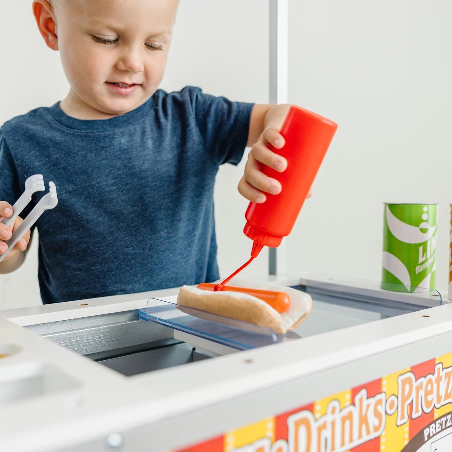 imageMelissa ampamp Doug Snacks ampamp Sweets Food Cart with Play Food Wooden Toys ampamp Kids Play Kitchen Accessories Preschool Learning Toys for Girls ampamp Boys 3