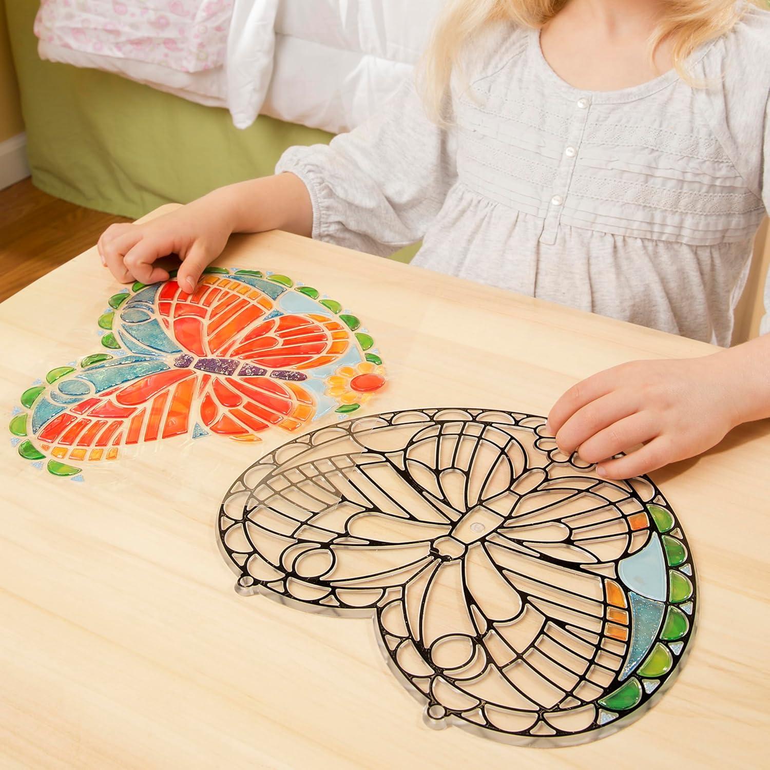 imageMelissa ampamp Doug Stained Glass Made Easy Activity Kit Butterfly  140 Stickers