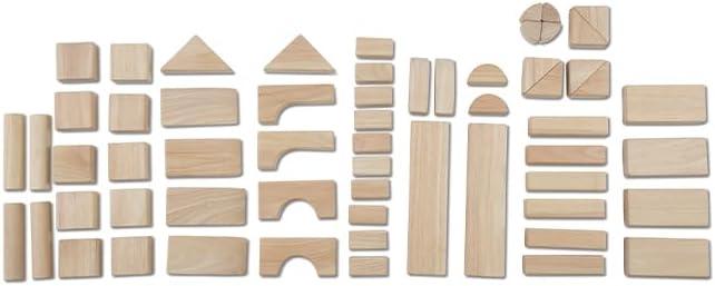 imageMelissa ampamp Doug Standard Unit SolidWood Building Blocks With Wooden Storage Tray 60 pcs