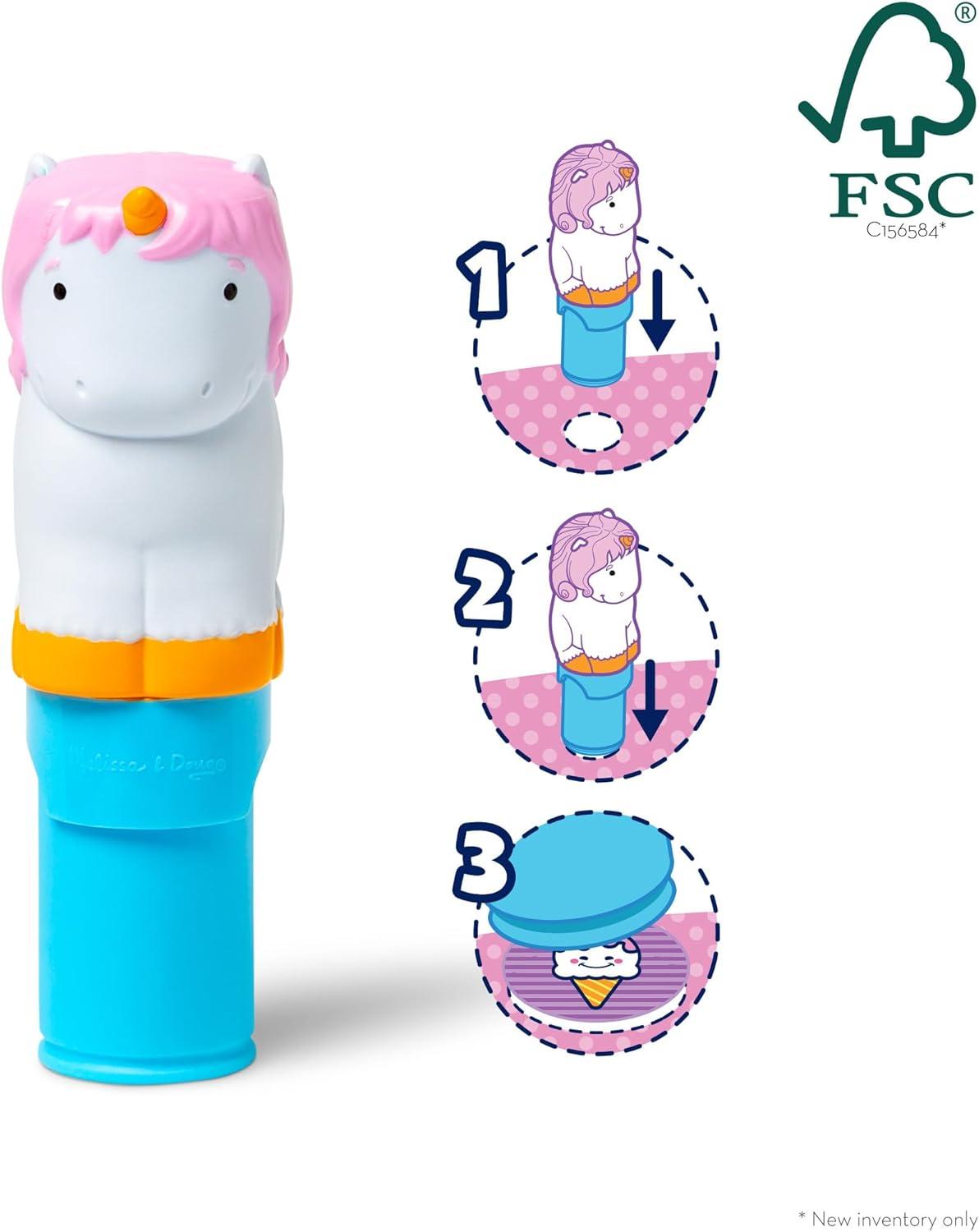 imageMelissa ampamp Doug Sticker Wow 24Page Activity Pad and Sticker Stamper 300 Stickers Arts and Crafts Fidget Toy Collectible Character  Dinosaur Creative Play Travel Toy for Girls and Boys 3Unicorn