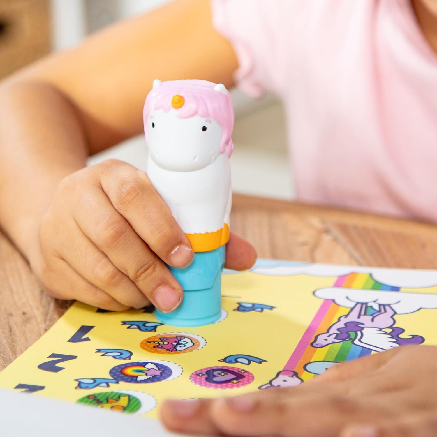 imageMelissa ampamp Doug Sticker Wow 24Page Activity Pad and Sticker Stamper 300 Stickers Arts and Crafts Fidget Toy Collectible Character  Dinosaur Creative Play Travel Toy for Girls and Boys 3Unicorn