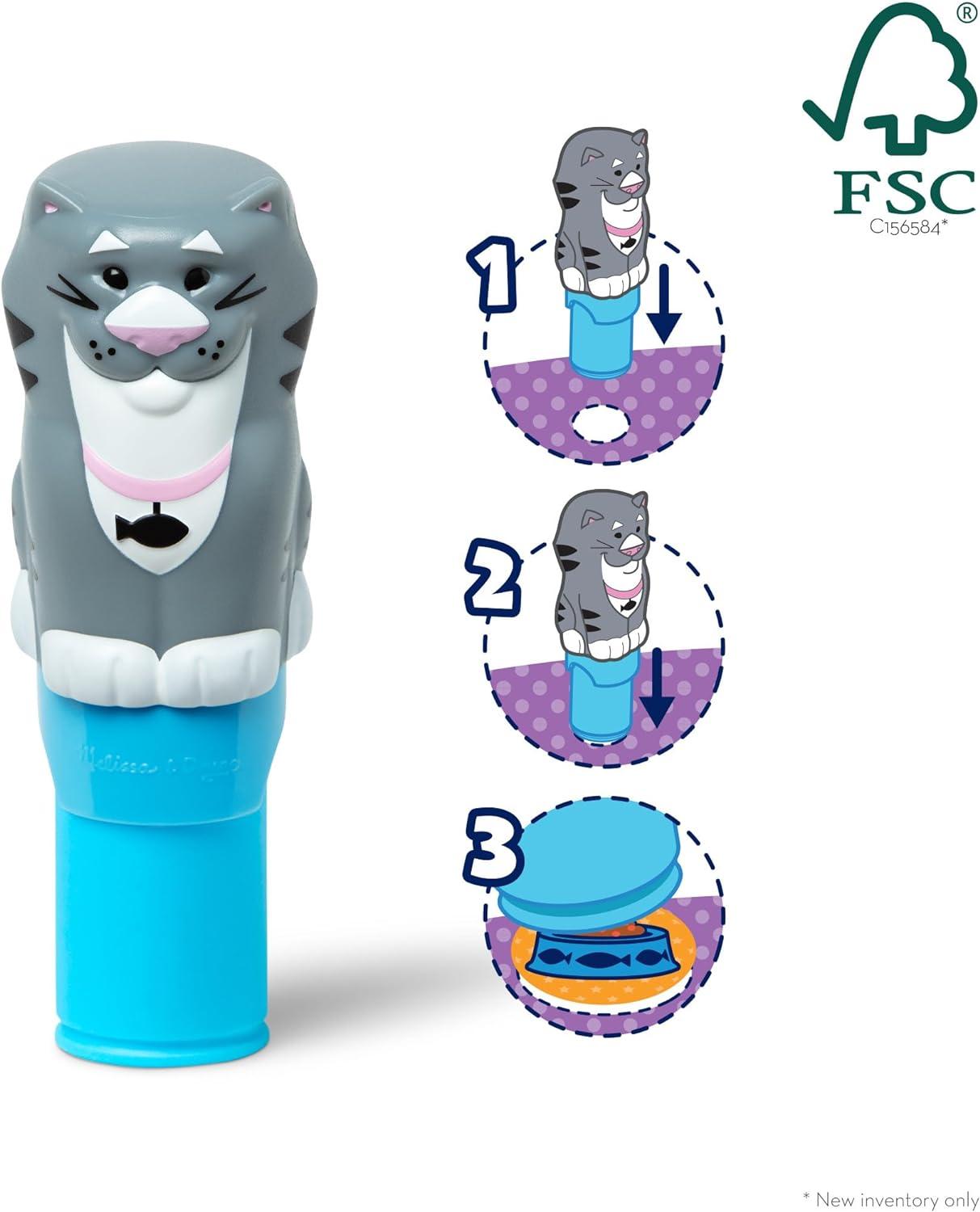 imageMelissa ampamp Doug Sticker Wow 24Page Activity Pad and Sticker Stamper 300 Stickers Arts and Crafts Fidget Toy Collectible Character  Dog  for Kids Ages 3  FSC CertifiedCat