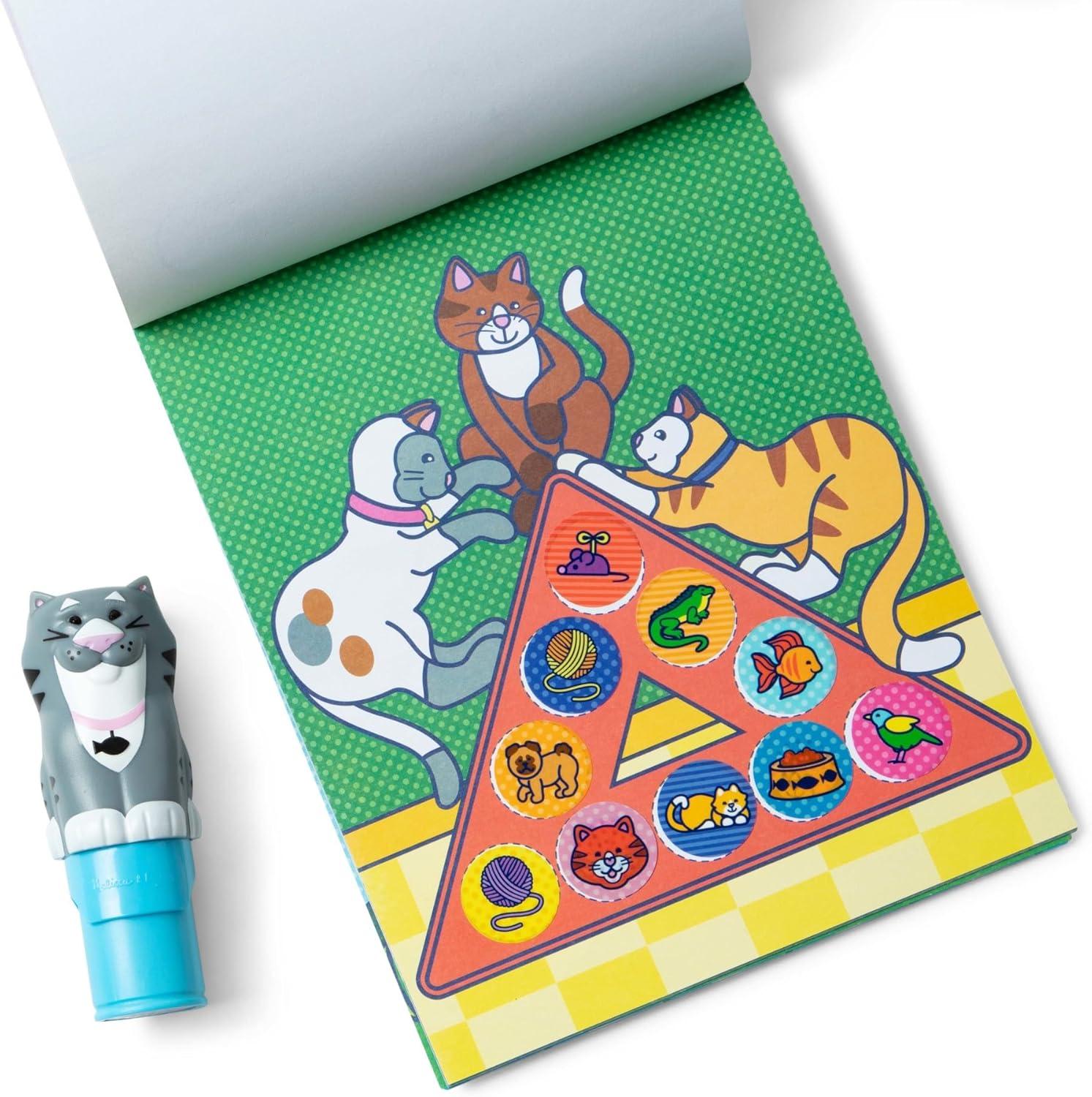 imageMelissa ampamp Doug Sticker Wow 24Page Activity Pad and Sticker Stamper 300 Stickers Arts and Crafts Fidget Toy Collectible Character  Dog  for Kids Ages 3  FSC CertifiedCat