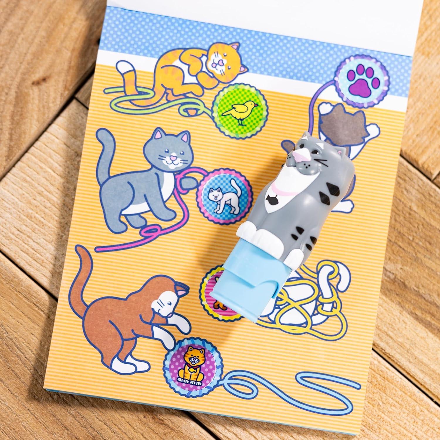 imageMelissa ampamp Doug Sticker Wow 24Page Activity Pad and Sticker Stamper 300 Stickers Arts and Crafts Fidget Toy Collectible Character  Dog  for Kids Ages 3  FSC CertifiedCat