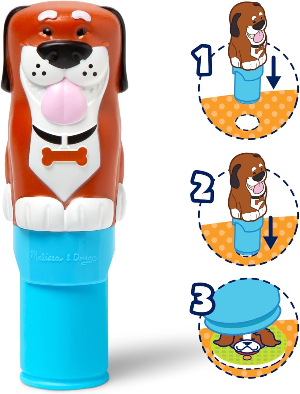 imageMelissa ampamp Doug Sticker Wow 24Page Activity Pad and Sticker Stamper 300 Stickers Arts and Crafts Fidget Toy Collectible Character  Dog  for Kids Ages 3  FSC CertifiedDog