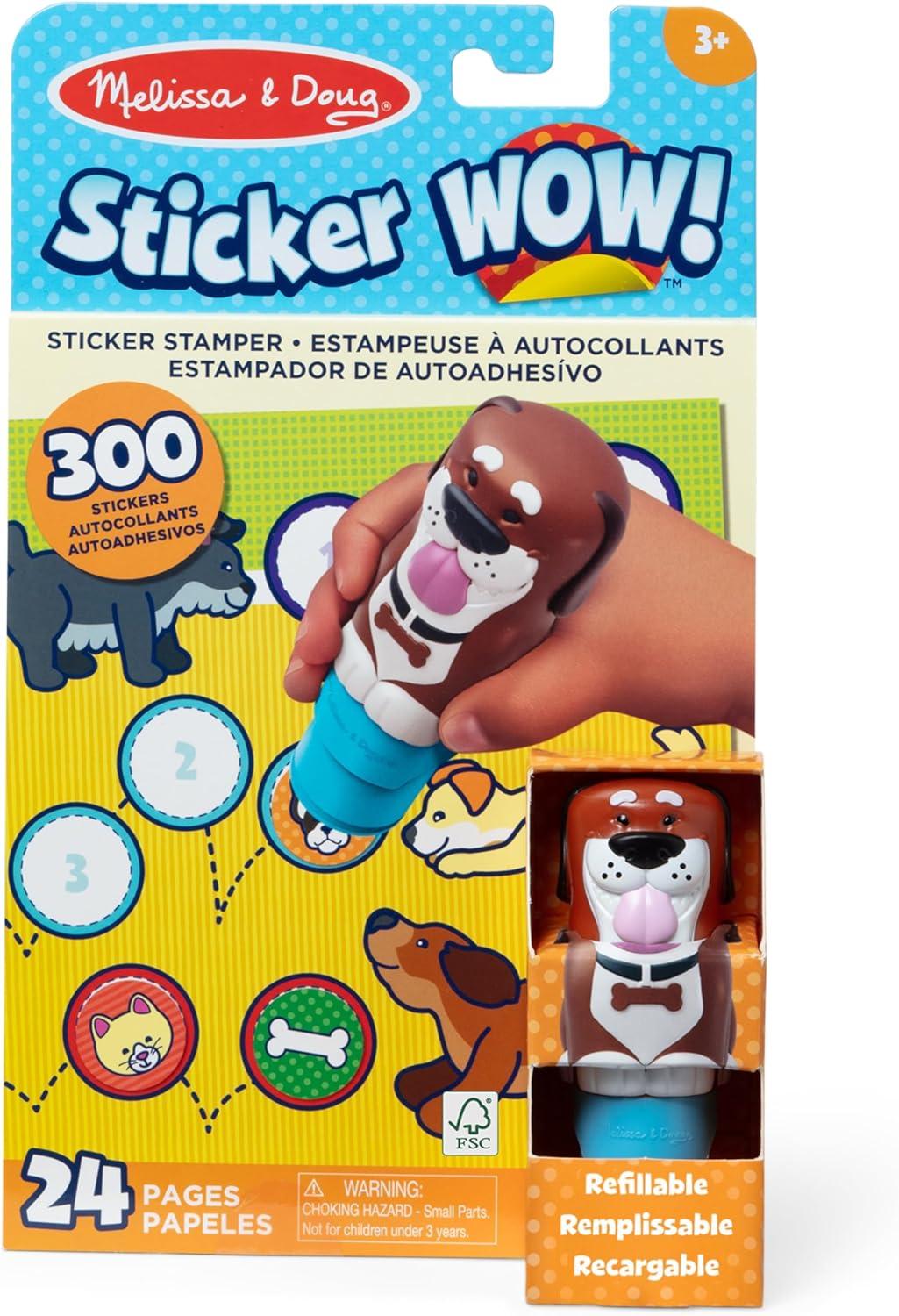 imageMelissa ampamp Doug Sticker Wow 24Page Activity Pad and Sticker Stamper 300 Stickers Arts and Crafts Fidget Toy Collectible Character  Dog  for Kids Ages 3  FSC CertifiedDog