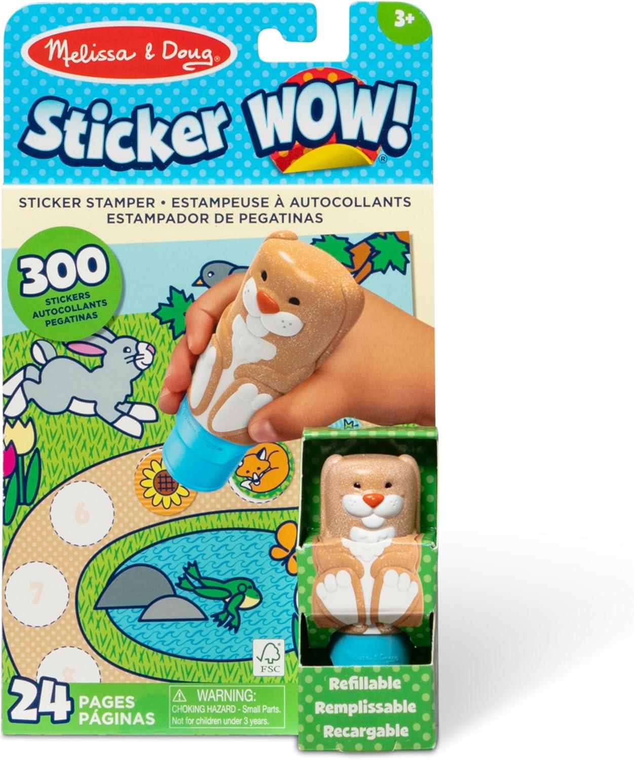 imageMelissa ampamp Doug Sticker Wow 24Page Activity Pad and Sticker Stamper 300 Stickers Arts and Crafts Fidget Toy Collectible Character  Dog  for Kids Ages 3  FSC CertifiedBunny