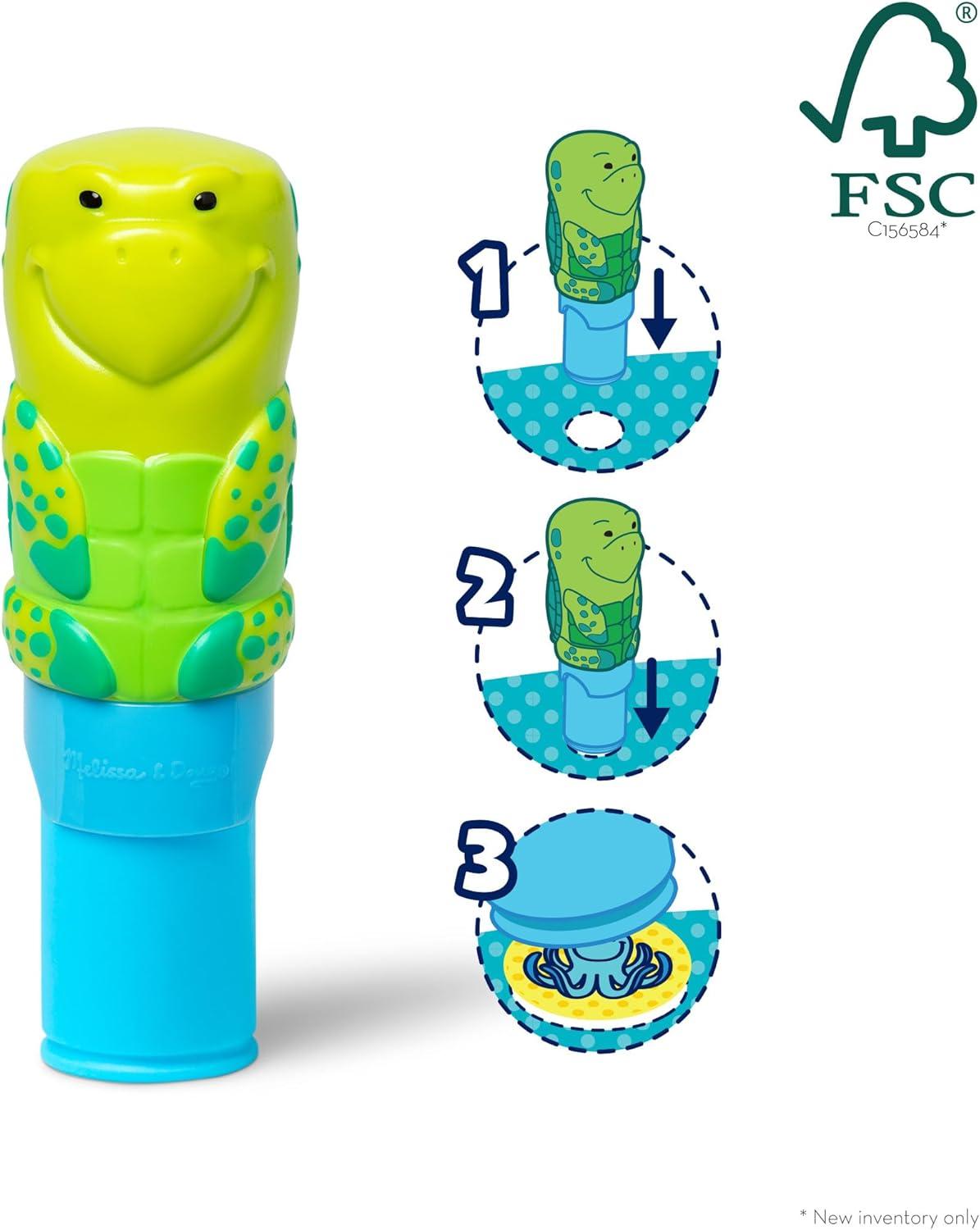 imageMelissa ampamp Doug Sticker Wow 24Page Activity Pad and Sticker Stamper 300 Stickers Arts and Crafts Fidget Toy Collectible Character  Tiger  for Kids Ages 3  FSC CertifiedSea Turtle