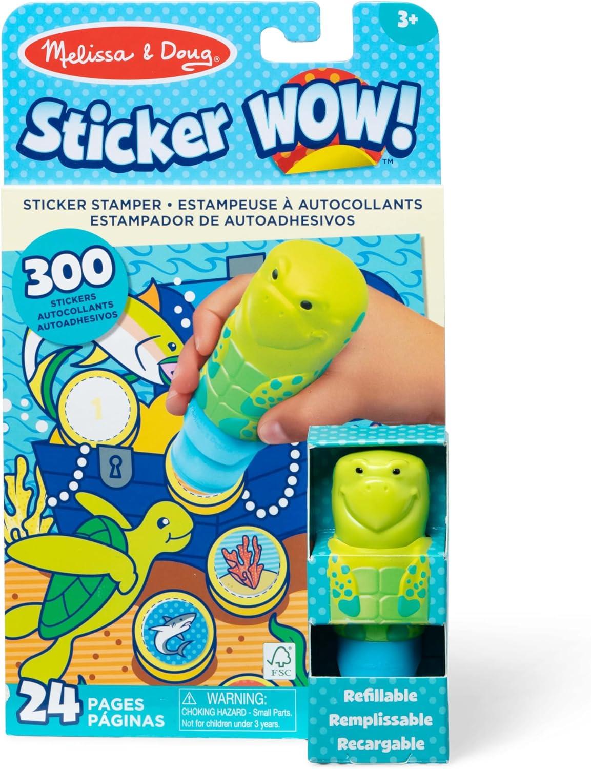 imageMelissa ampamp Doug Sticker Wow 24Page Activity Pad and Sticker Stamper 300 Stickers Arts and Crafts Fidget Toy Collectible Character  Tiger  for Kids Ages 3  FSC CertifiedSea Turtle