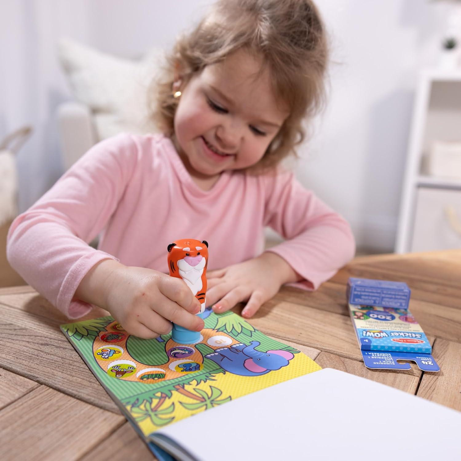 imageMelissa ampamp Doug Sticker Wow 24Page Activity Pad and Sticker Stamper 300 Stickers Arts and Crafts Fidget Toy Collectible Character  Tiger  for Kids Ages 3  FSC CertifiedTiger