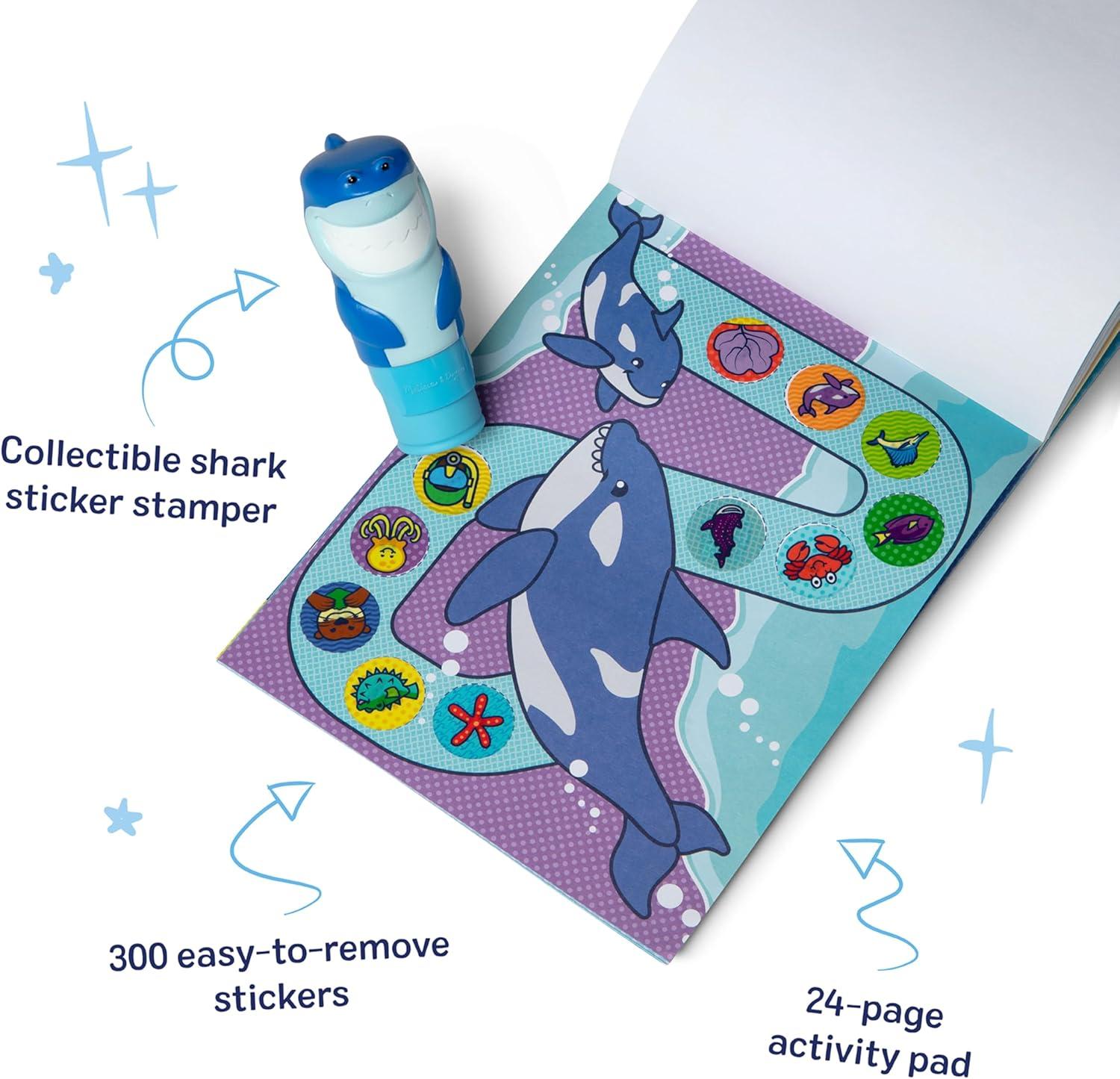 imageMelissa ampamp Doug Sticker Wow 24Page Activity Pad and Sticker Stamper 300 Stickers Arts and Crafts Fidget Toy Collectible Character  Tiger  for Kids Ages 3  FSC CertifiedShark