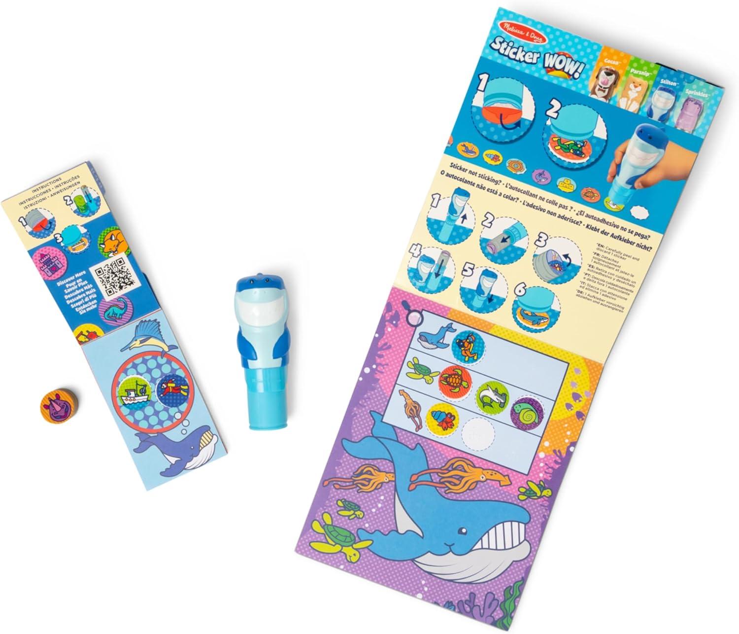 imageMelissa ampamp Doug Sticker Wow 24Page Activity Pad and Sticker Stamper 300 Stickers Arts and Crafts Fidget Toy Collectible Character  Tiger  for Kids Ages 3  FSC CertifiedShark
