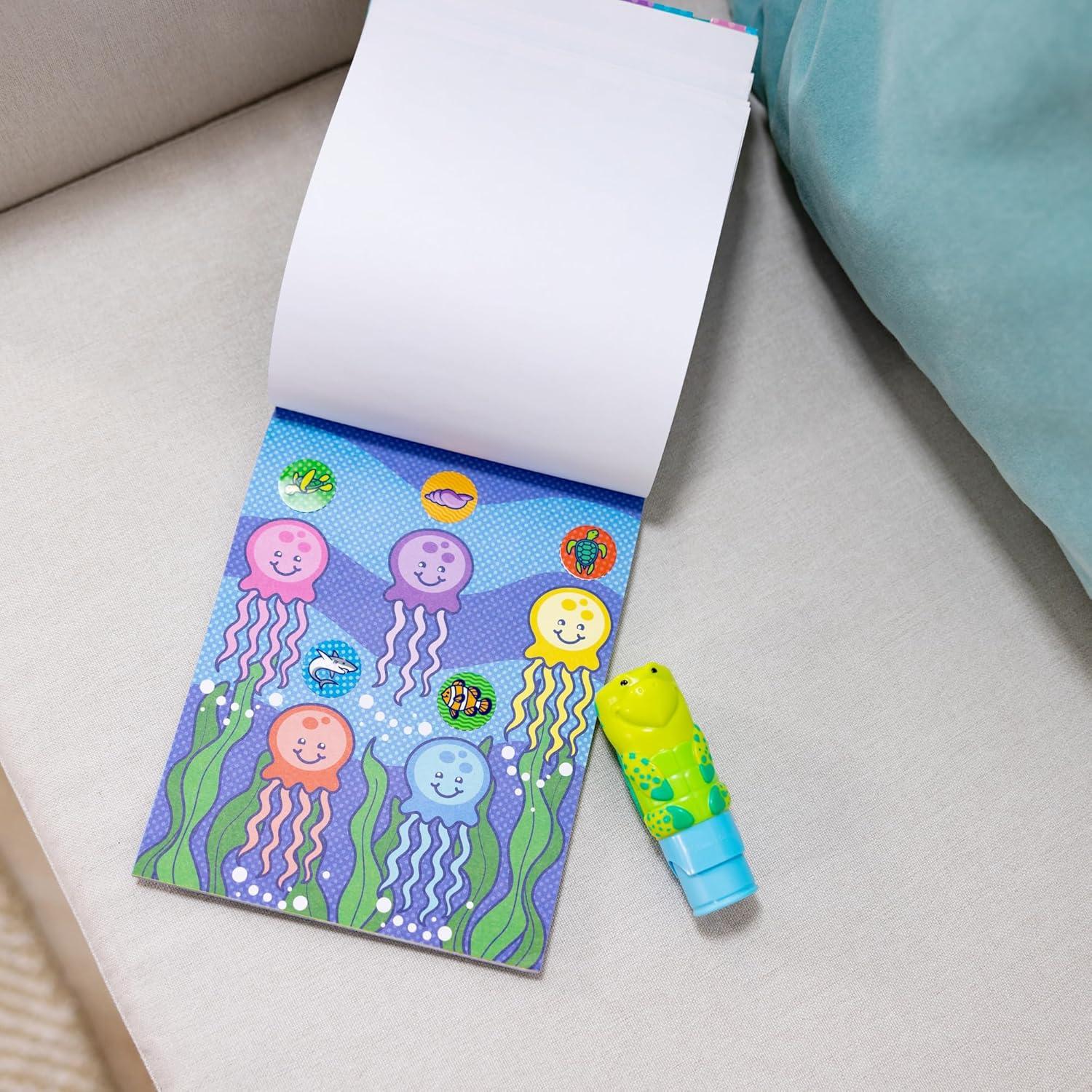 imageMelissa ampamp Doug Sticker Wow 24Page Activity Pad and Sticker Stamper 300 Stickers Arts and Crafts Fidget Toy Collectible Character  Tiger  for Kids Ages 3  FSC CertifiedSea Turtle