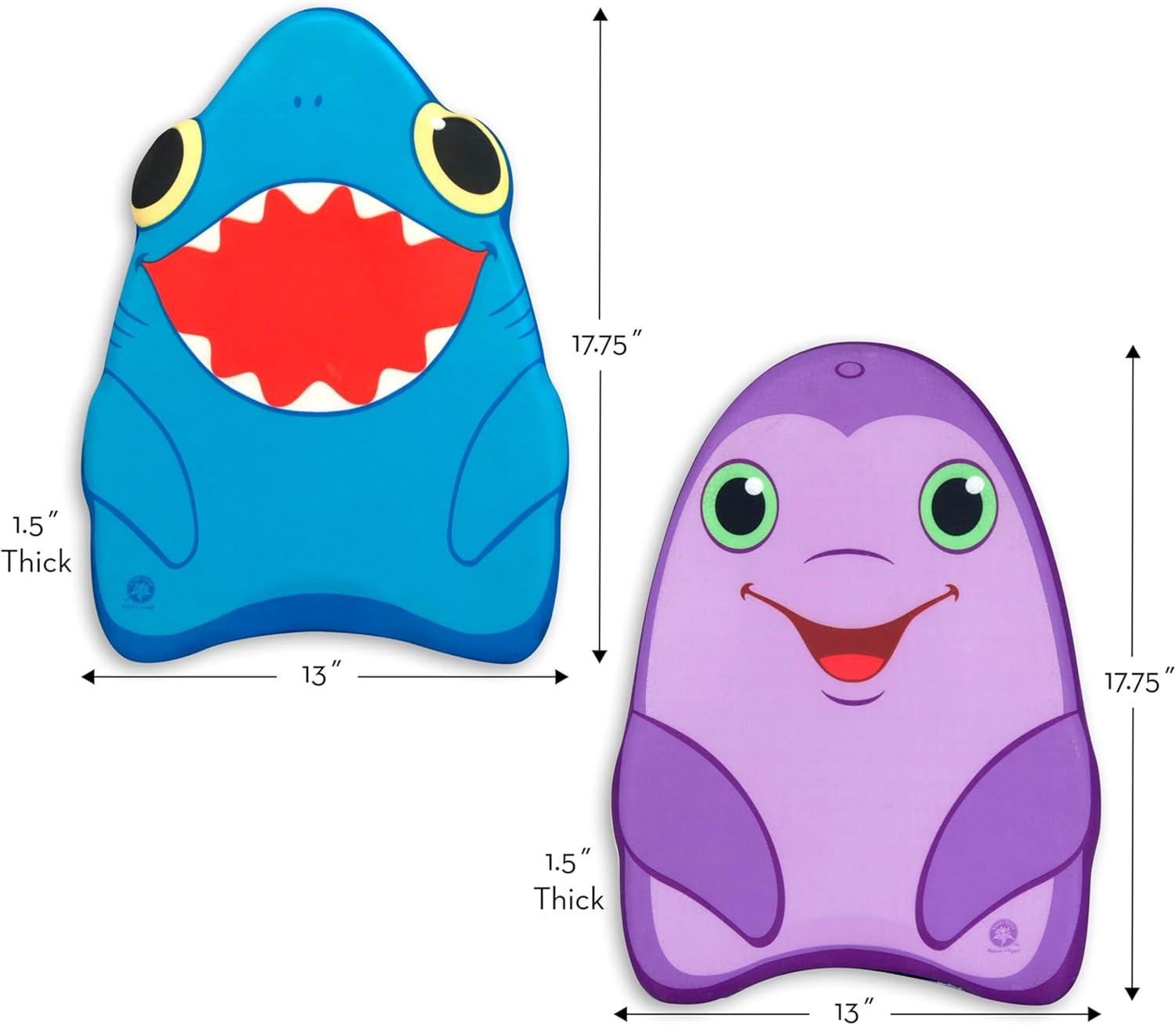 imageMelissa ampamp Doug Sunny Patch Dolphin and Shark Kickboards  LearntoSwim Pool Toys Set of 2