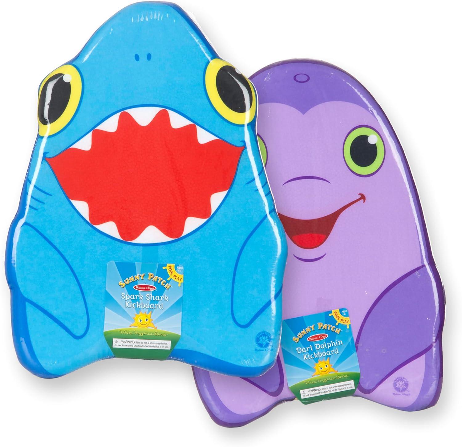 imageMelissa ampamp Doug Sunny Patch Dolphin and Shark Kickboards  LearntoSwim Pool Toys Set of 2