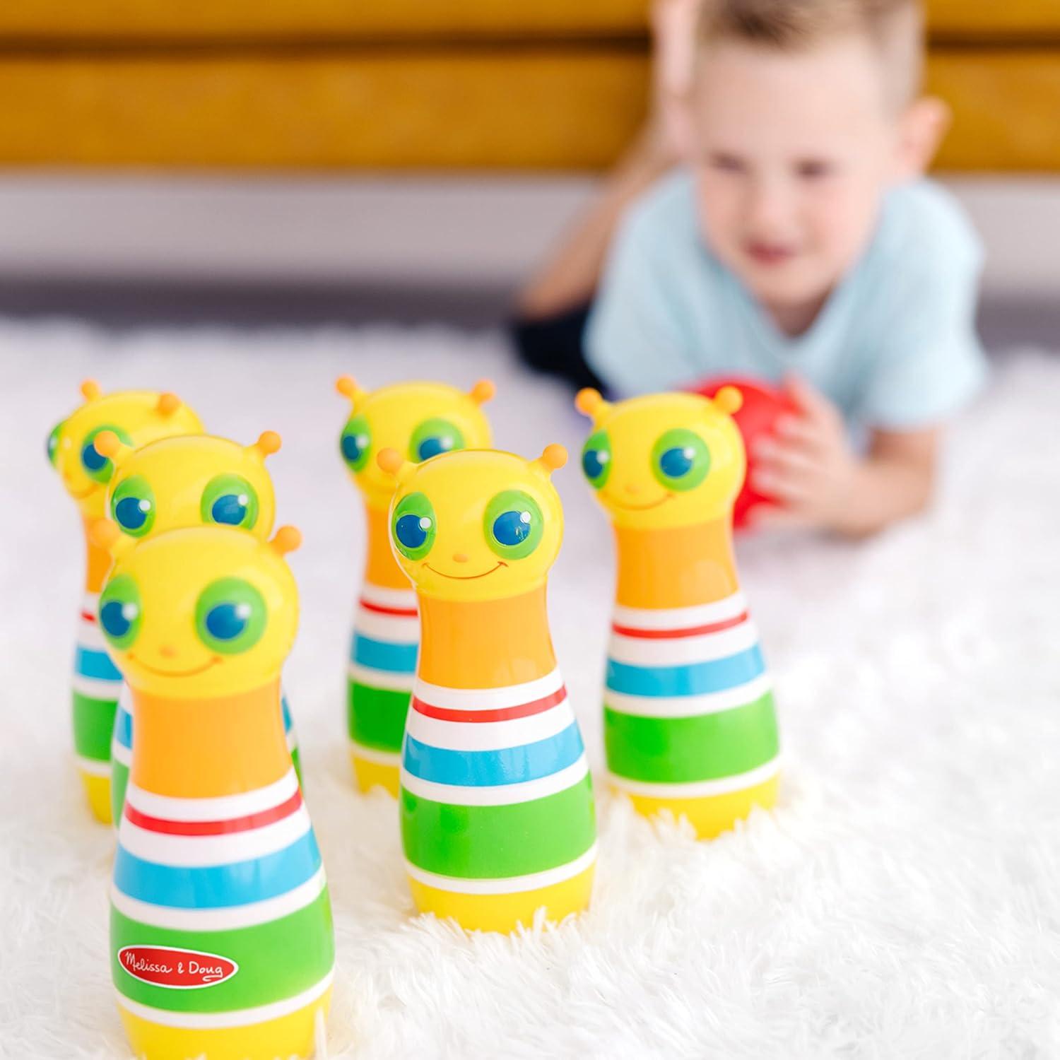 imageMelissa ampamp Doug Sunny Patch Giddy Buggy Bowling Action Game  6 Bug Pins 1 Plastic BallGiddy Buggy Bowling Set