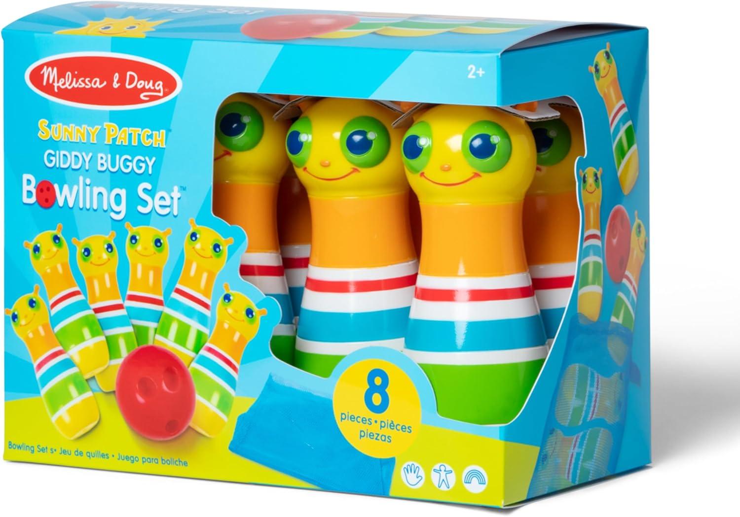 imageMelissa ampamp Doug Sunny Patch Giddy Buggy Bowling Action Game  6 Bug Pins 1 Plastic BallGiddy Buggy Bowling Set