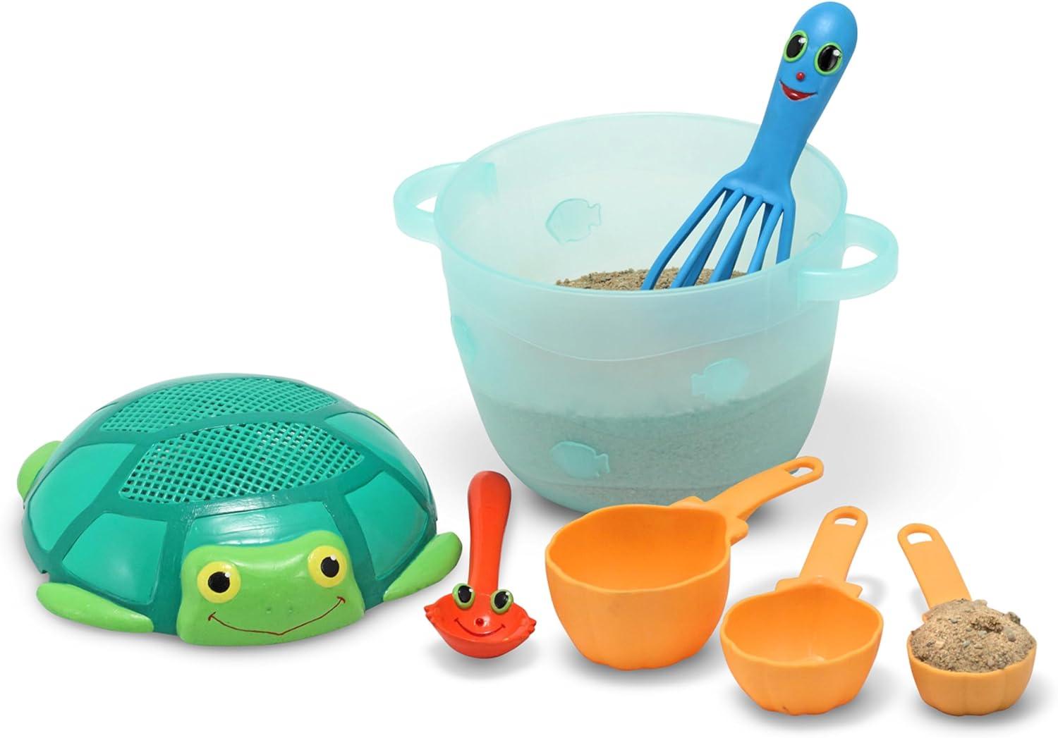 imageMelissa ampamp Doug Sunny Patch Seaside Sidekicks Sand Baking SetBeach Toy Outdoor Play for Kids Ages 3