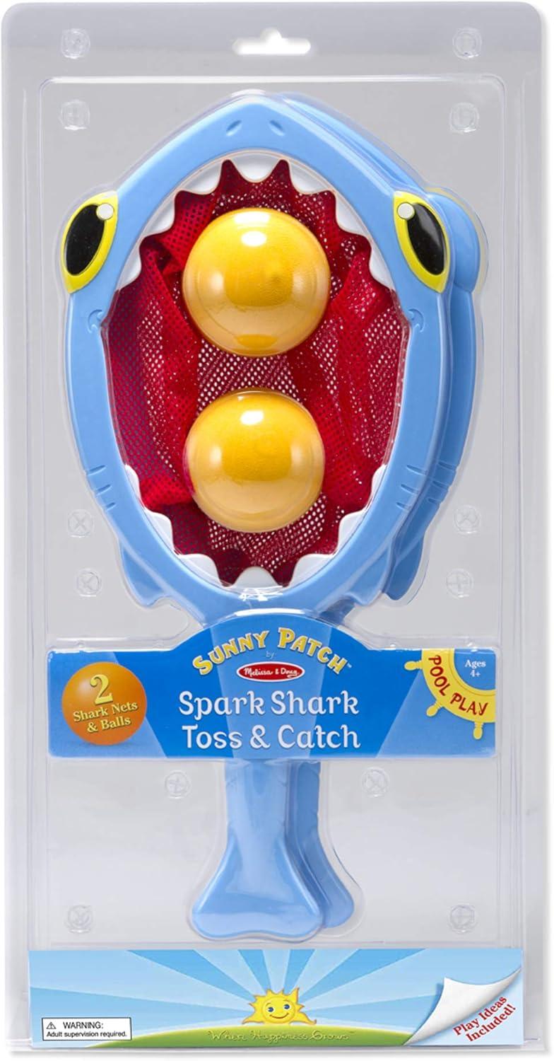 imageMelissa ampamp Doug Sunny Patch Spark Shark Toss and Catch Net Pool Game with 2 Balls