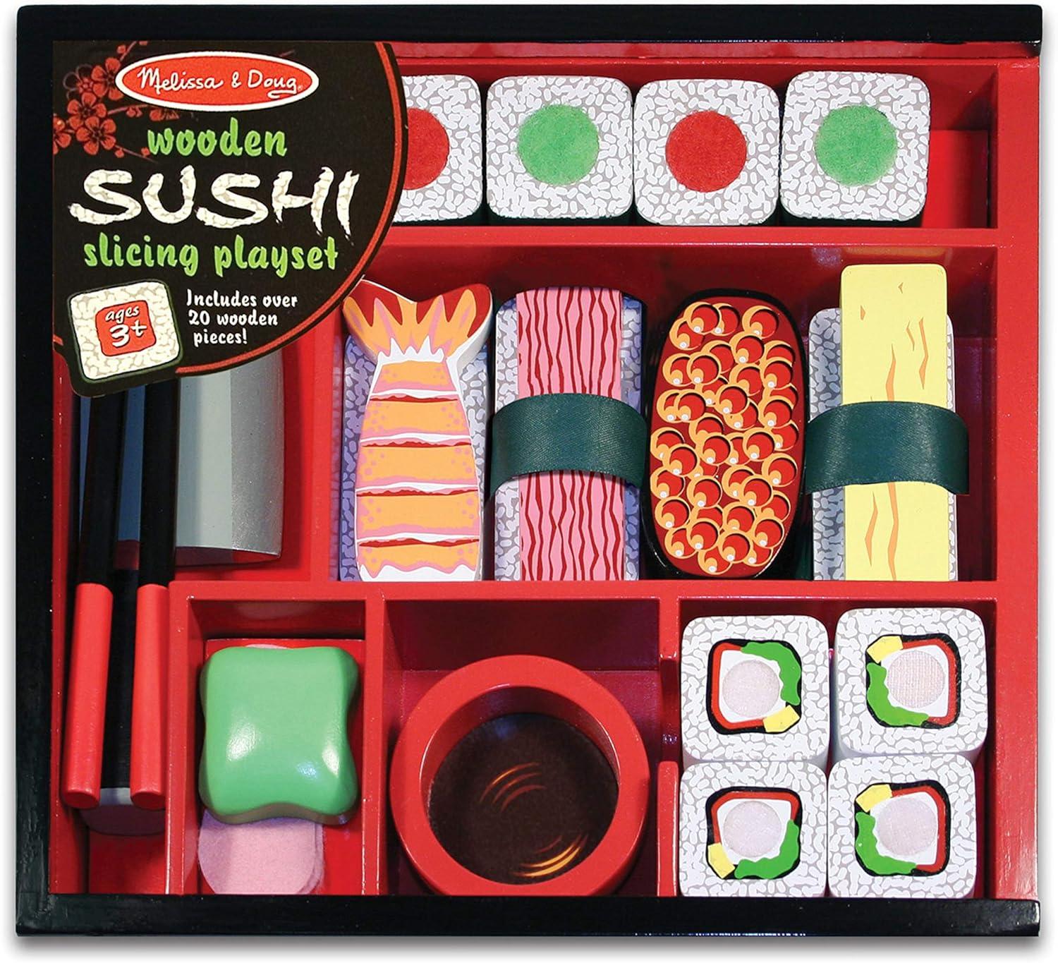 imageMelissa ampamp Doug Sushi Slicing Wooden Play Food Set