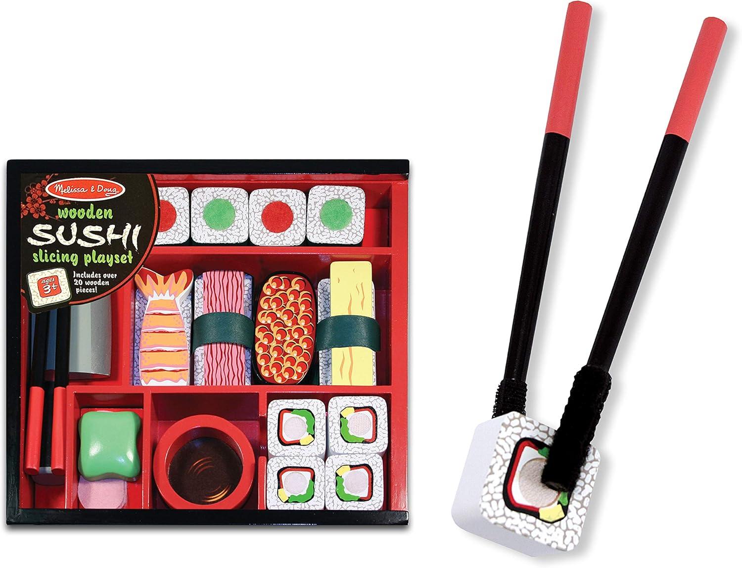 imageMelissa ampamp Doug Sushi Slicing Wooden Play Food Set