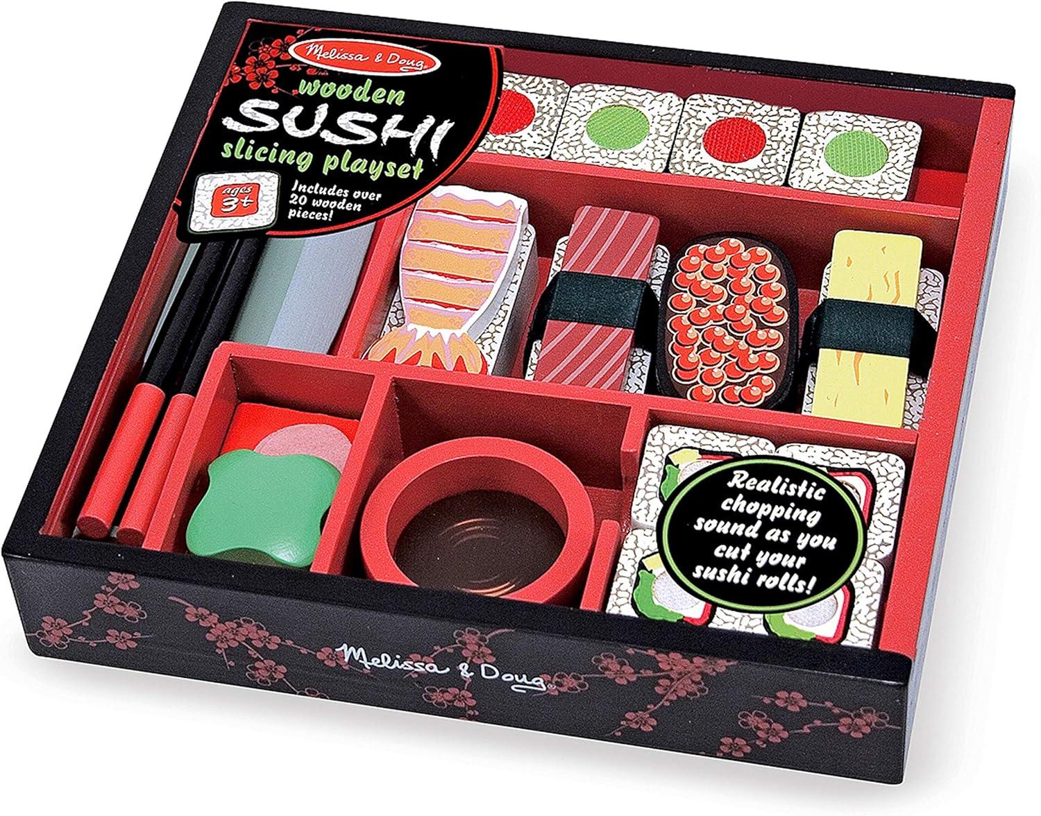imageMelissa ampamp Doug Sushi Slicing Wooden Play Food Set