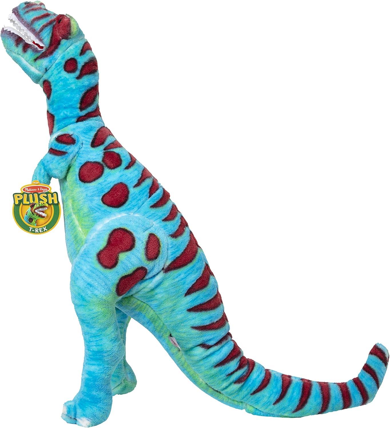 imageMelissa ampamp Doug TRex Dinosaur  Lifelike Stuffed Animal Over 2 feet Tall Giant Blue Stuffed TRex Plush Toy