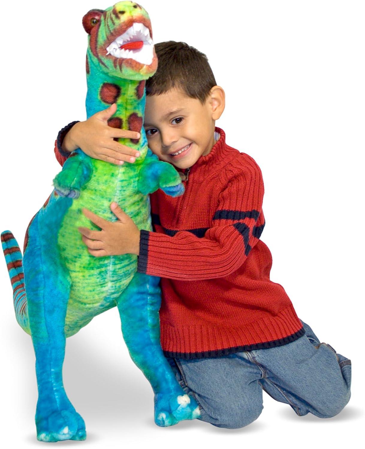 imageMelissa ampamp Doug TRex Dinosaur  Lifelike Stuffed Animal Over 2 feet Tall Giant Blue Stuffed TRex Plush Toy