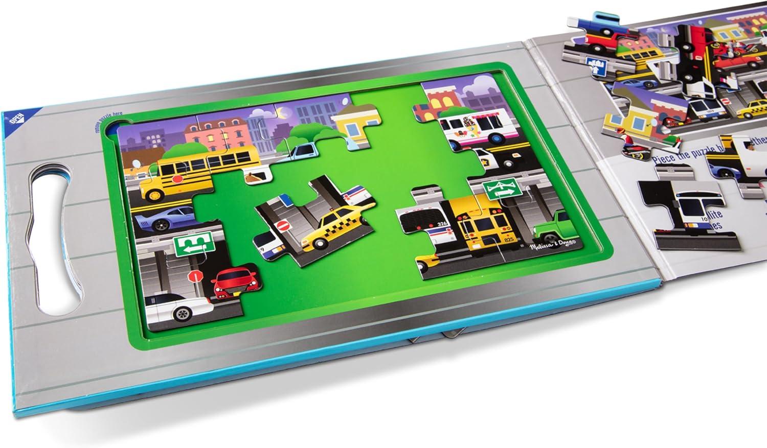imageMelissa ampamp Doug TakeAlong Magnetic Jigsaw Puzzle Set  On the Farm 2 x 15 Piece Travel Activity Toy for Preschoolers and Kids Ages 3  FSC Certified1 EA