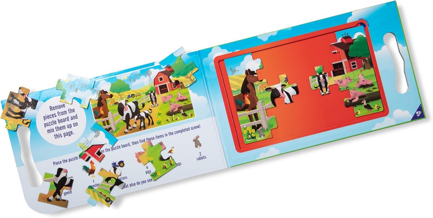 imageMelissa ampamp Doug TakeAlong Magnetic Jigsaw Puzzle Set  On the Farm 2 x 15 Piece Travel Activity Toy for Preschoolers and Kids Ages 3  FSC Certified85 x 725 x 03