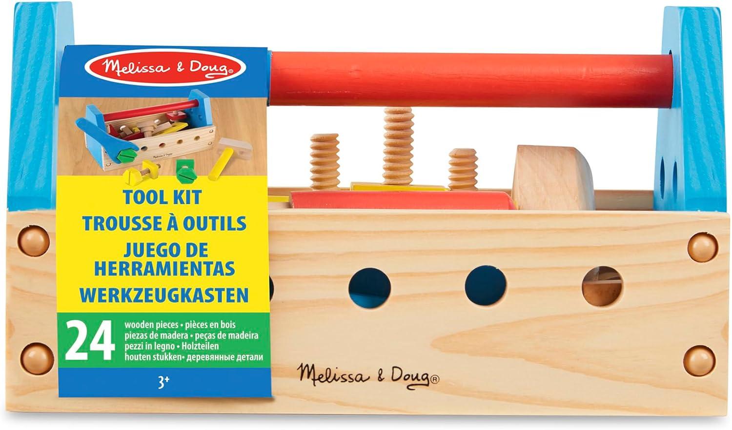 imageMelissa ampamp Doug TakeAlong Tool Kit Wooden Construction Toy 24 pcsToy
