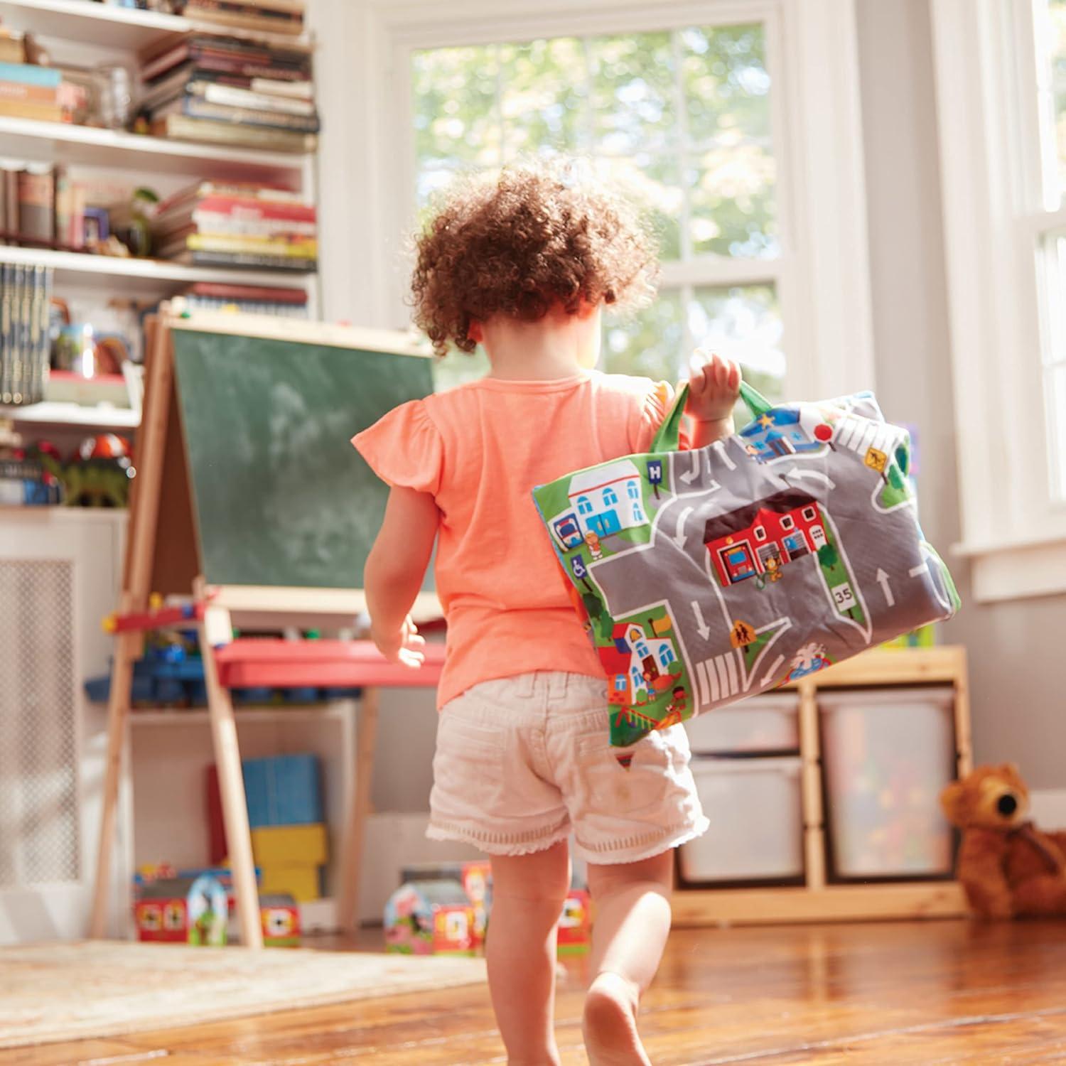 imageMelissa ampamp Doug TakeAlong Town Play Mat 1925 x 1425 inches with 9 Soft VehiclesOne Size