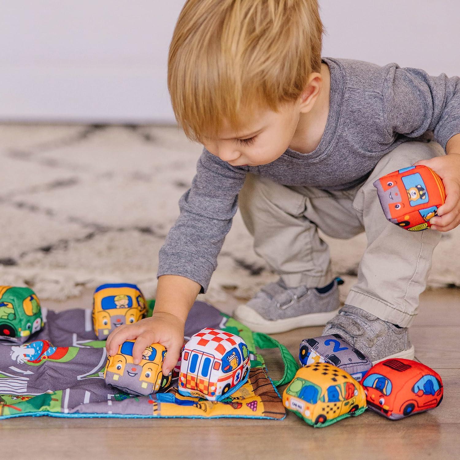 imageMelissa ampamp Doug TakeAlong Town Play Mat 1925 x 1425 inches with 9 Soft VehiclesOne Size