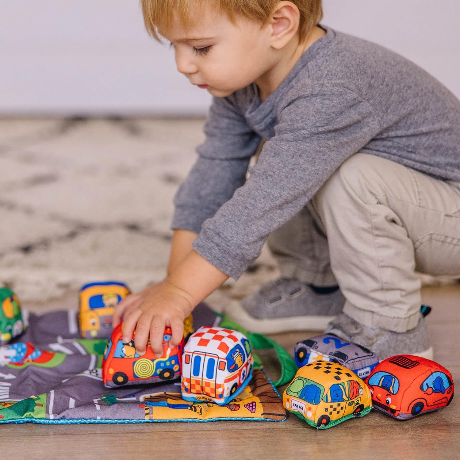 imageMelissa ampamp Doug TakeAlong Town Play Mat 1925 x 1425 inches with 9 Soft VehiclesOne Size