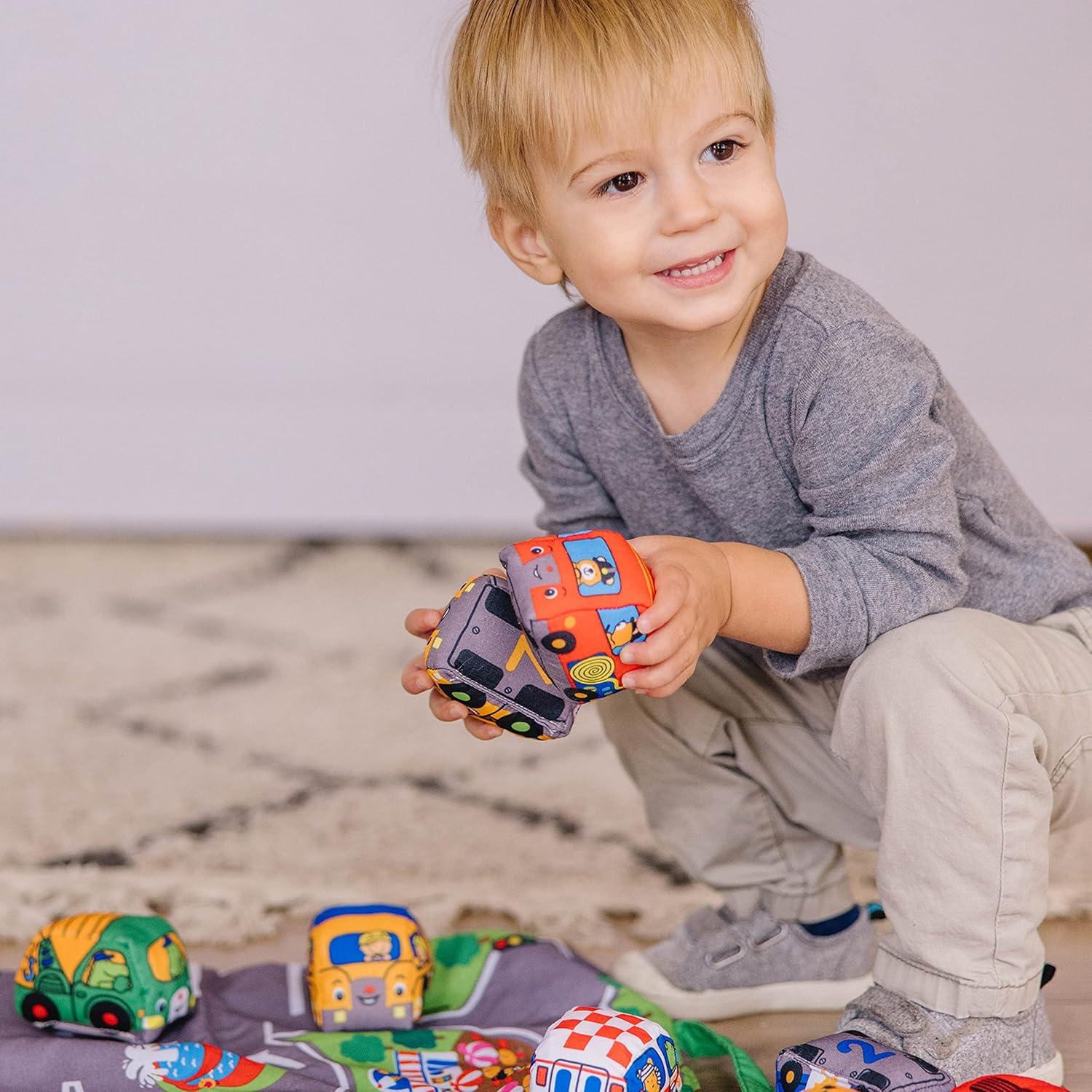imageMelissa ampamp Doug TakeAlong Town Play Mat 1925 x 1425 inches with 9 Soft VehiclesOne Size