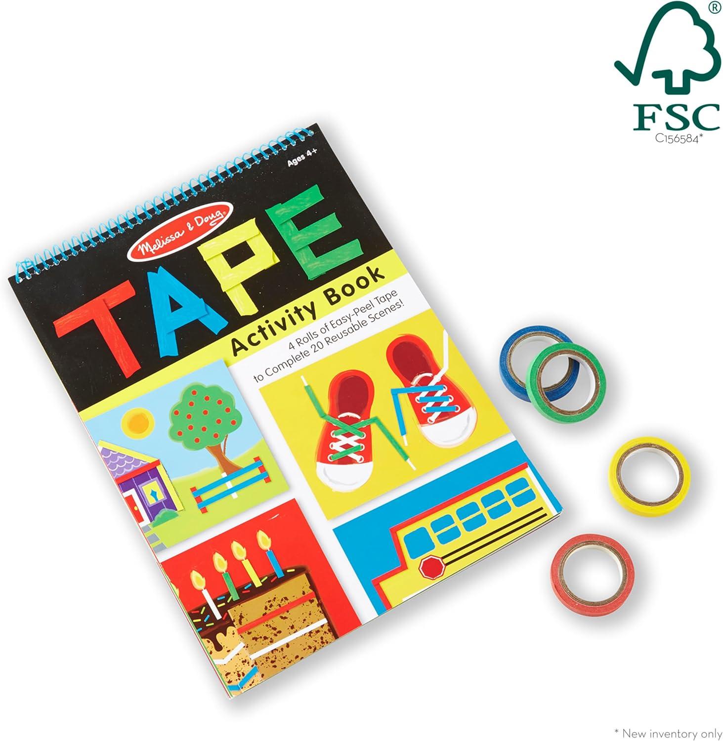 imageMelissa ampamp Doug Tape Activity Book 4 Rolls of EasyTear Tape and 20 Reusable Scenes
