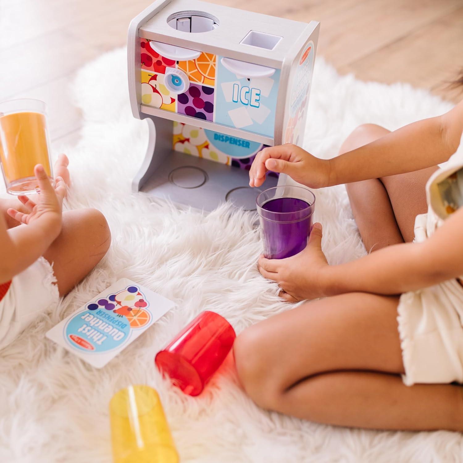 imageMelissa ampamp Doug Thirst Quencher Wooden Drink Dispenser with Juice Inserts Ice Cubes ampamp Play Kitchen Accessories Preschool Learning Toys for Girls ampamp Boys 3  FSC Certified