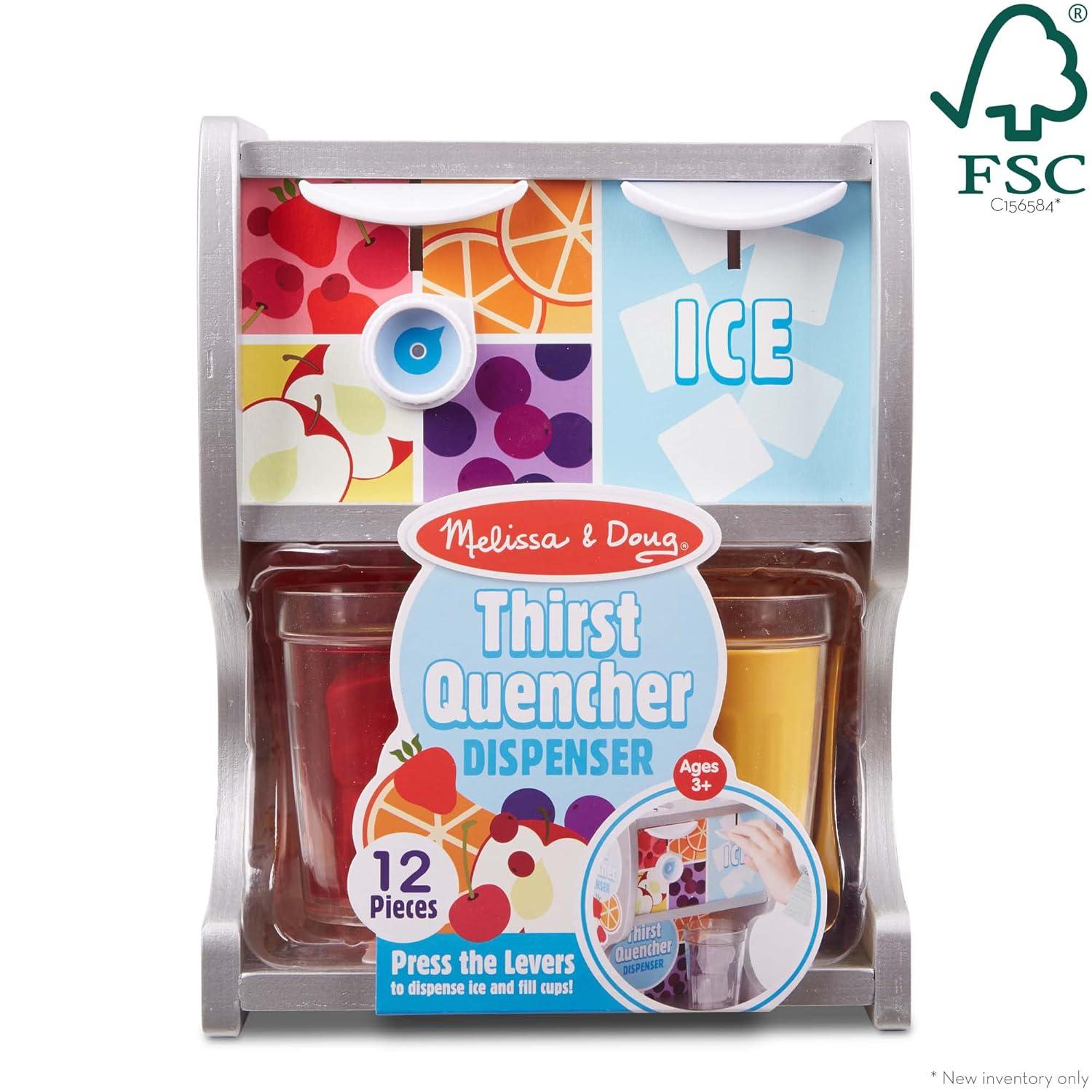 imageMelissa ampamp Doug Thirst Quencher Wooden Drink Dispenser with Juice Inserts Ice Cubes ampamp Play Kitchen Accessories Preschool Learning Toys for Girls ampamp Boys 3  FSC Certified