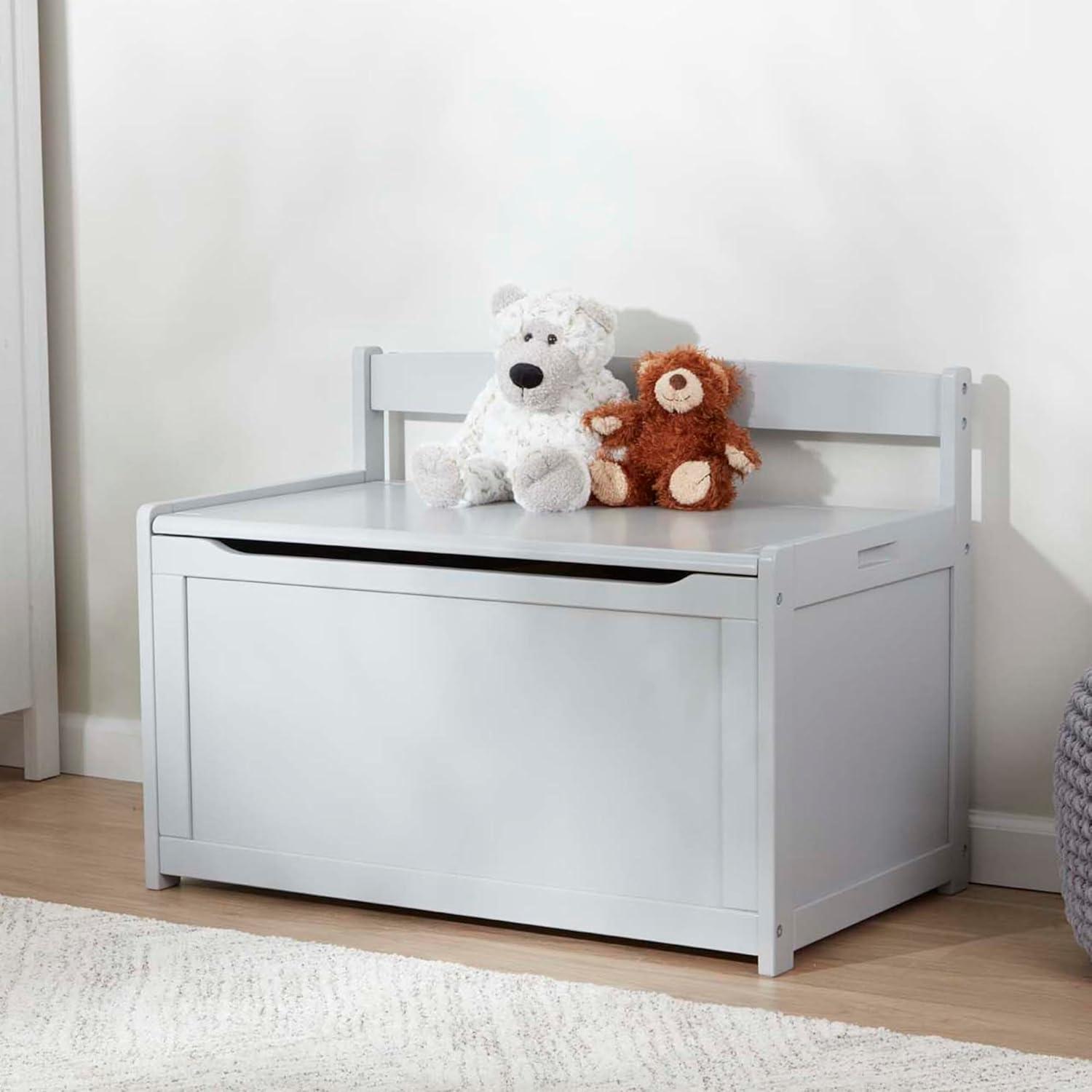 imageMelissa ampamp Doug Toy Chest Wooden Toy Storage Box with SafetyHinged Lid Kids Toys Storage Organizer for Playroom Bedroom ampamp Montessori Classroom Furniture for Boys ampamp Girls Ages 3Grey