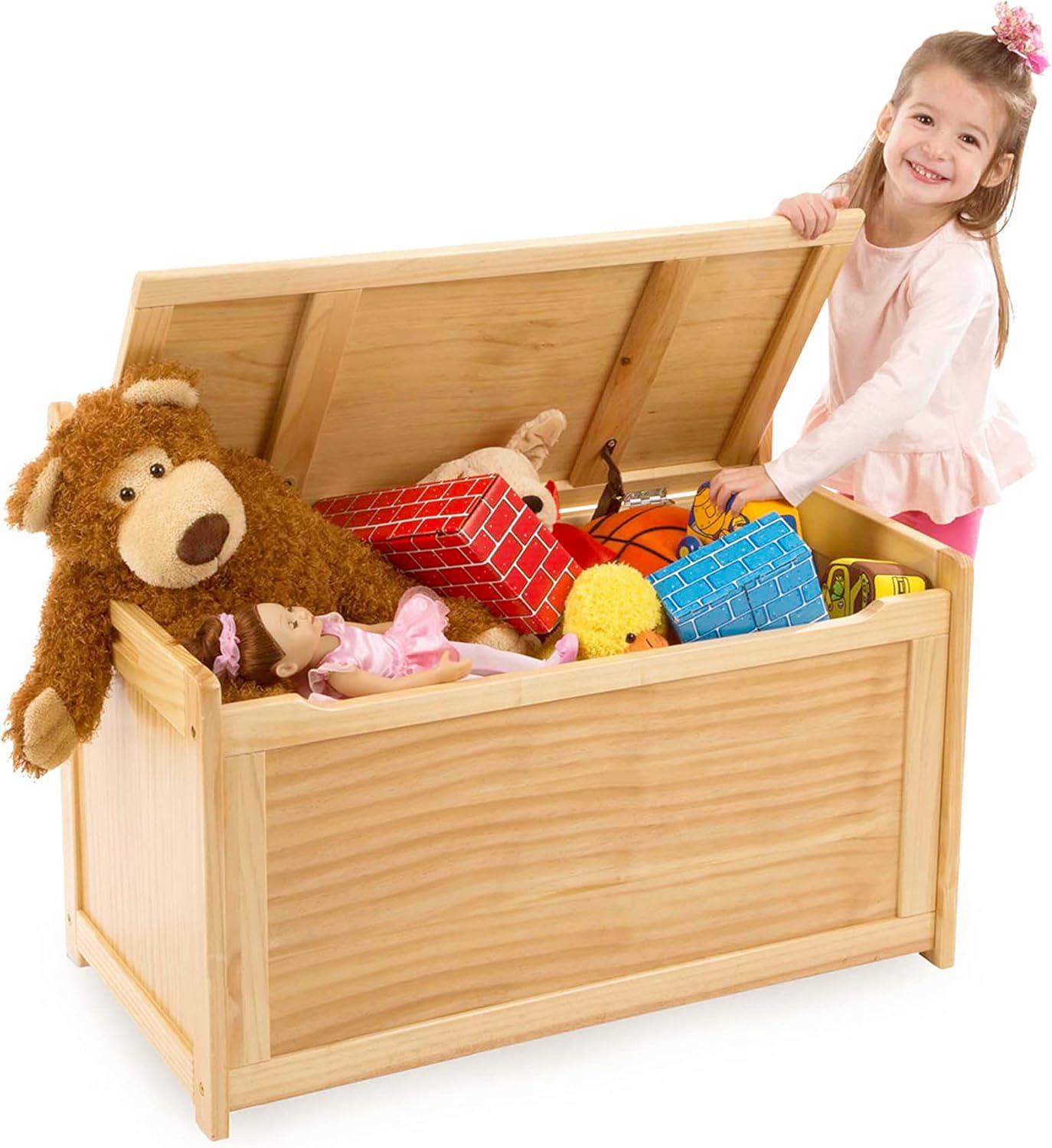 imageMelissa ampamp Doug Toy Chest Wooden Toy Storage Box with SafetyHinged Lid Kids Toys Storage Organizer for Playroom Bedroom ampamp Montessori Classroom Furniture for Boys ampamp Girls Ages 3Honey