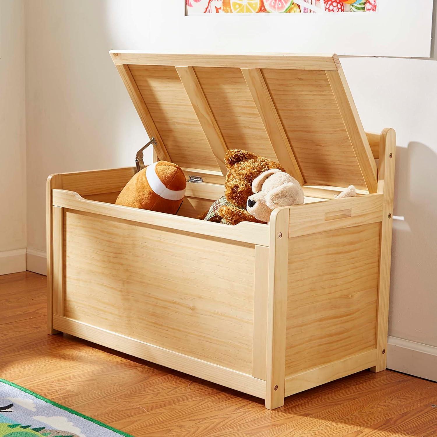 imageMelissa ampamp Doug Toy Chest Wooden Toy Storage Box with SafetyHinged Lid Kids Toys Storage Organizer for Playroom Bedroom ampamp Montessori Classroom Furniture for Boys ampamp Girls Ages 3Honey