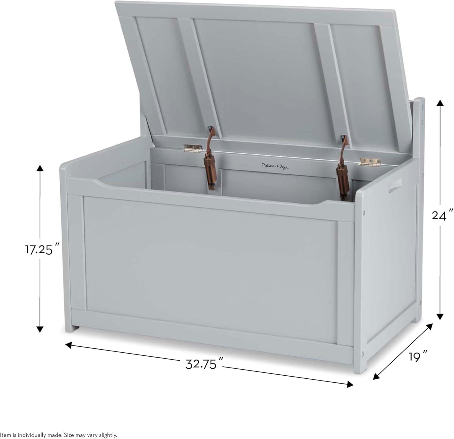 imageMelissa ampamp Doug Toy Chest Wooden Toy Storage Box with SafetyHinged Lid Kids Toys Storage Organizer for Playroom Bedroom ampamp Montessori Classroom Furniture for Boys ampamp Girls Ages 3Grey